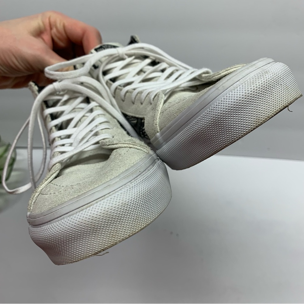 Vans Sk8-Hi Italian weave black & white high top sneakers 5.5 - Picture 9 of 15